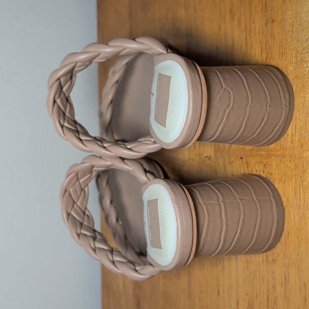 Dolce Vita Paily Braided Sandals Tan 3" Block Heel Summer Women's Size 6.5 - Picture 4 of 7